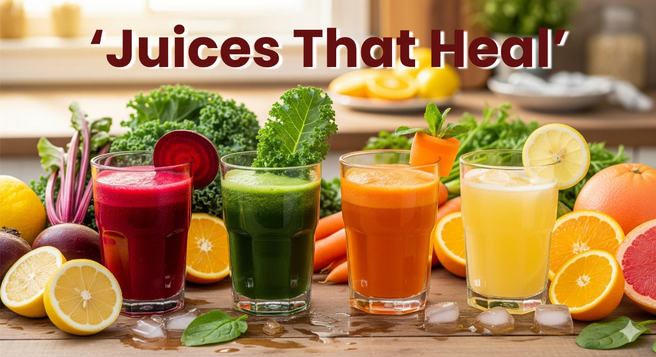Healing Power of Juices: Fruits, Vegetables & Medicinal Blends