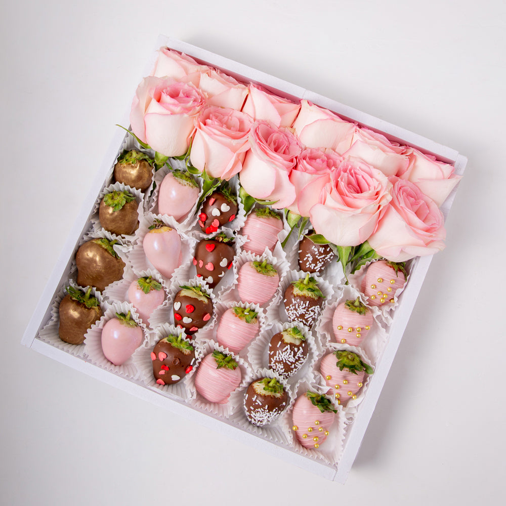 24pcs Strawberries and Roses