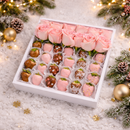 24 قطعة من الفراولة والورود