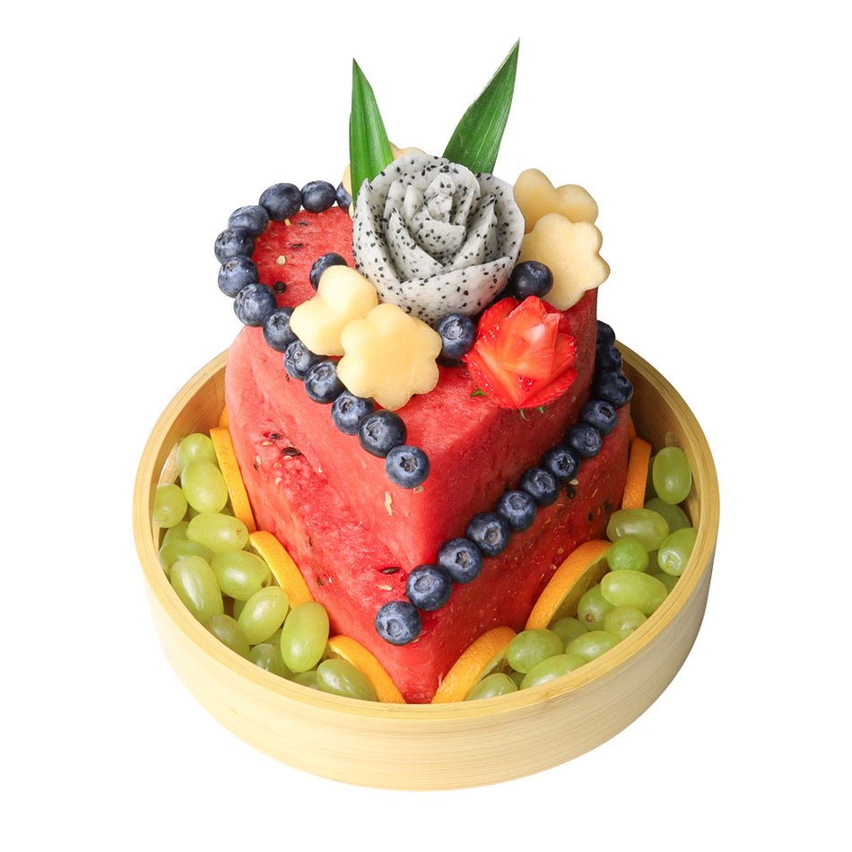 Buy Fruity Heart 2Tier Watermelon Cake Premium Fruit Cake UAE – Gulf Fruits