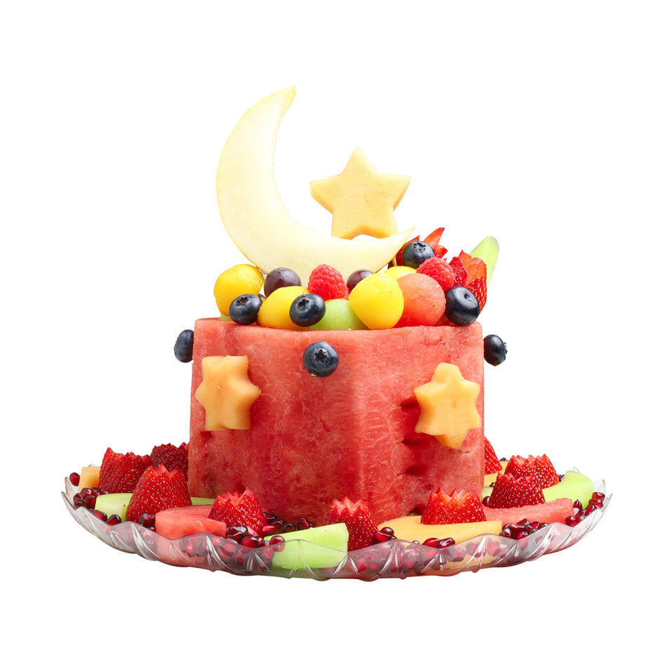 Buy Crescent Bloom Single Tier Cake Premium Fruit Cake UAE – Gulf Fruits