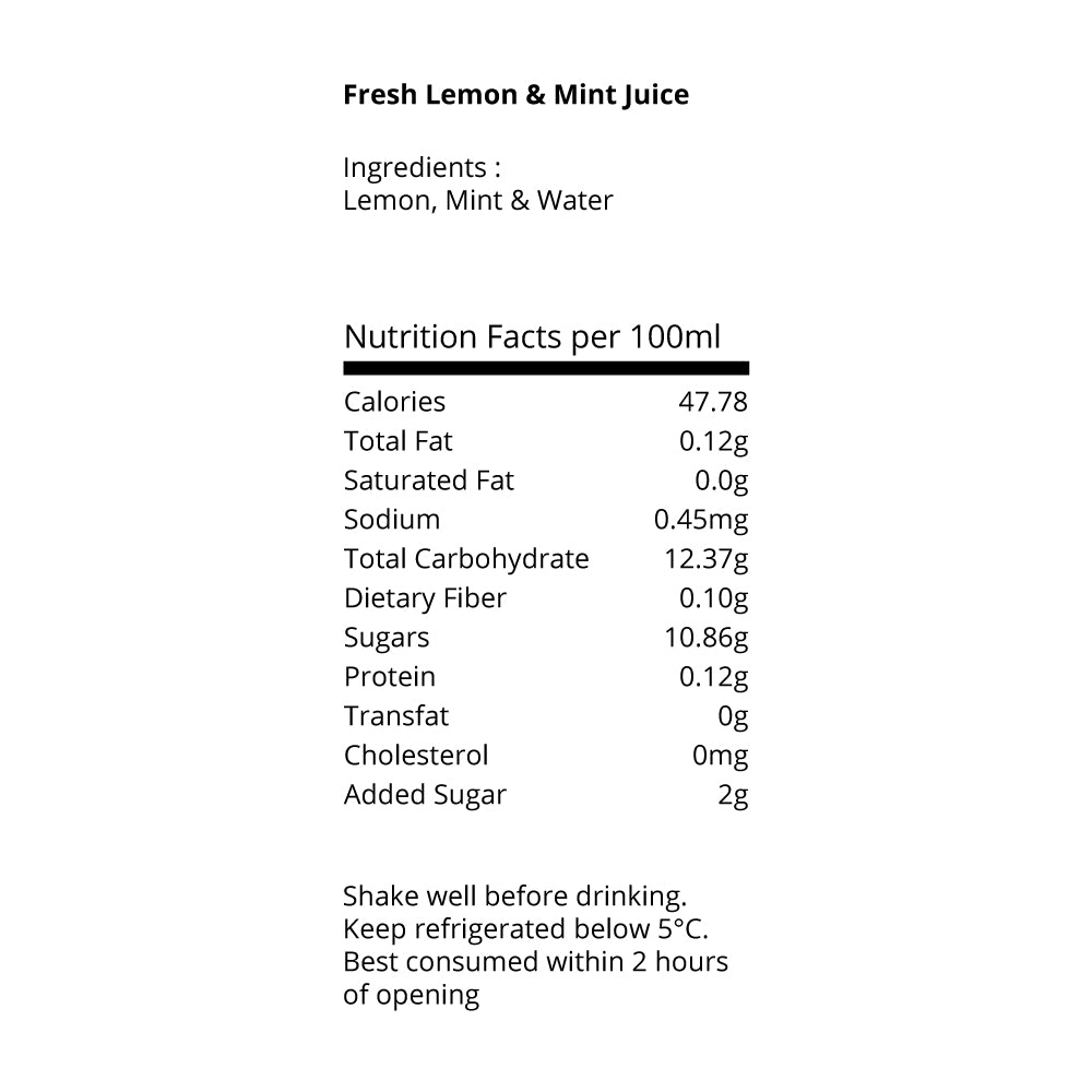 Lemon & Mint Juice 1.5 Ltr