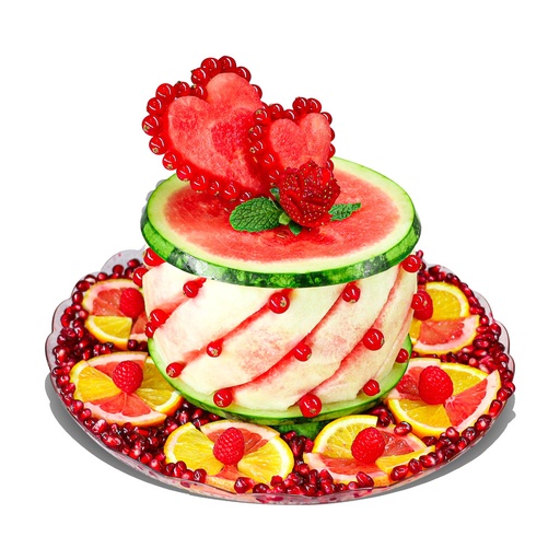 [3521] Heart Melon Cake 1 Tier