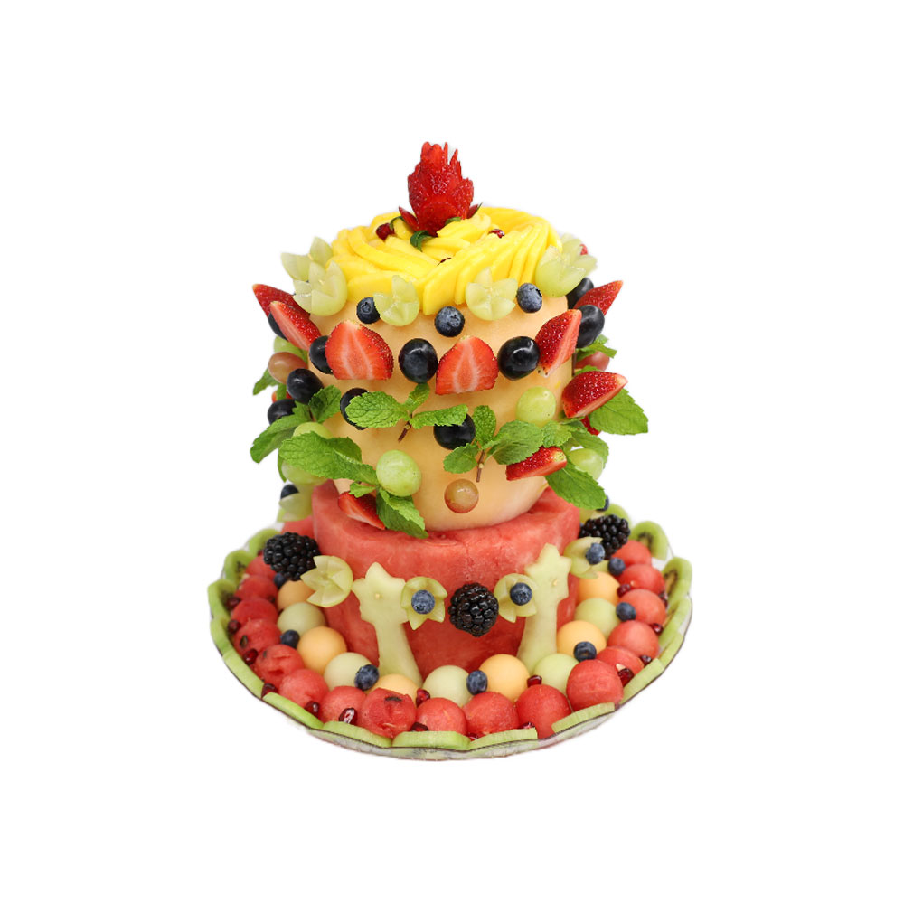 [3058] Melon 2-Tier Tower Cake