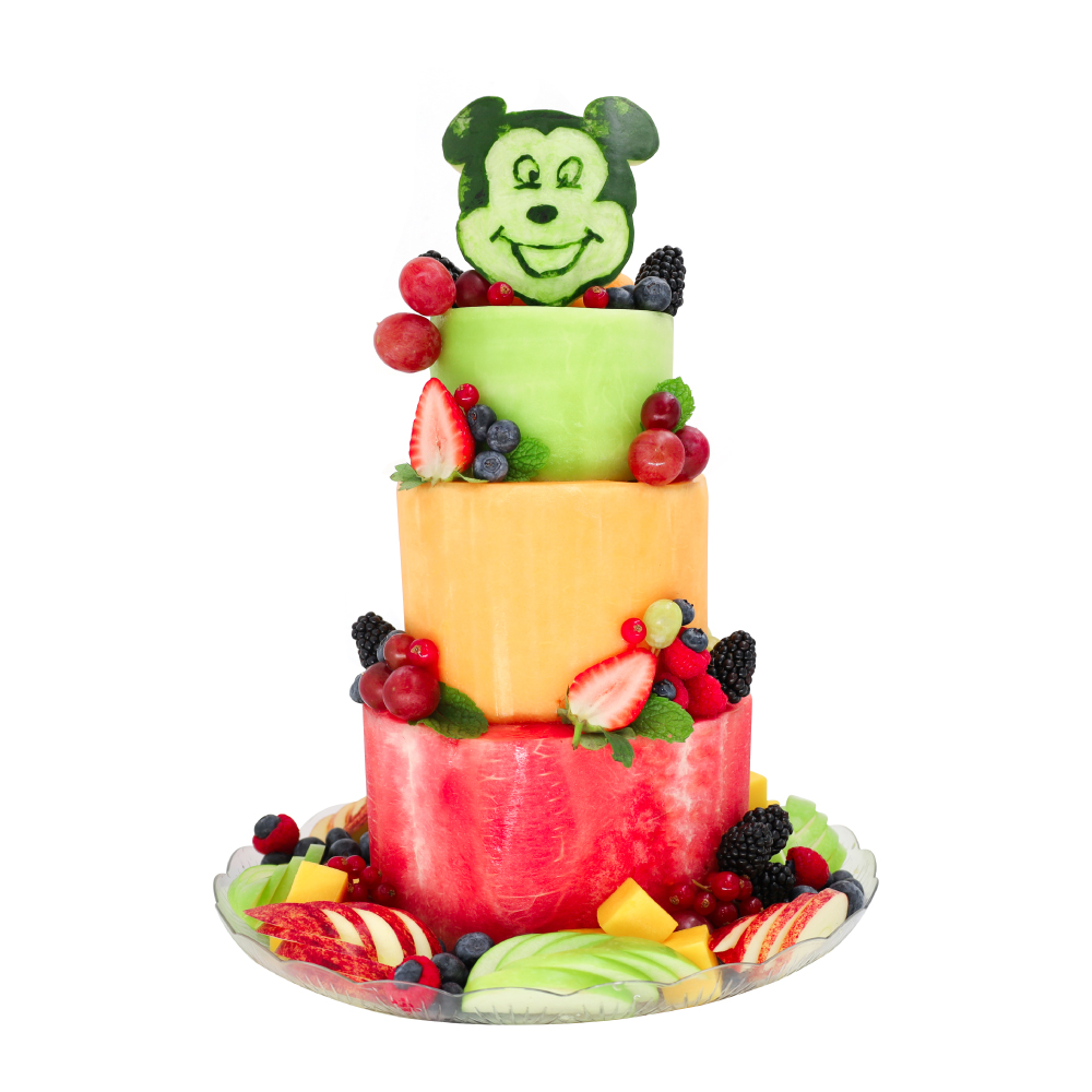 [3061] Mickey Mouse 3 Tier Melon Cake